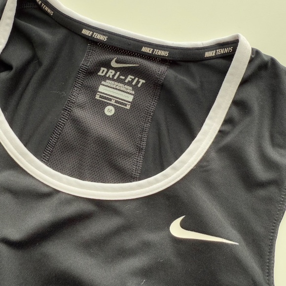Nike Tennis Dry Fit Athletic Tank Black & White Size M - Picture 3 of 8
